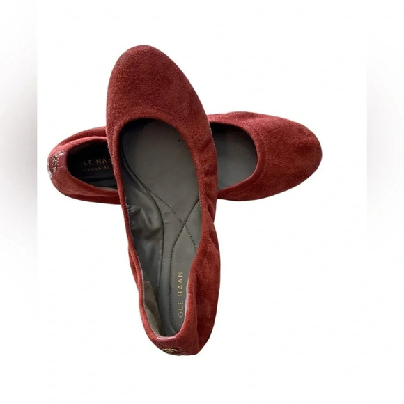 Cole Haan Women’s Ballet Flat Shoes Orange/Rust Suede Size 8.5 B - Picture 1 of 5